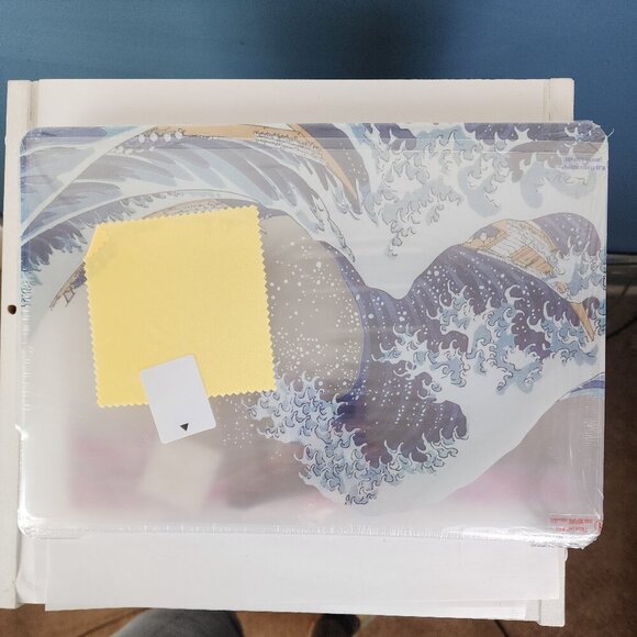 Mosiso Plastic Pattern Hard Shell Case MacBook Pro 13" NWT Sea Wave Clear Base - Picture 1 of 4